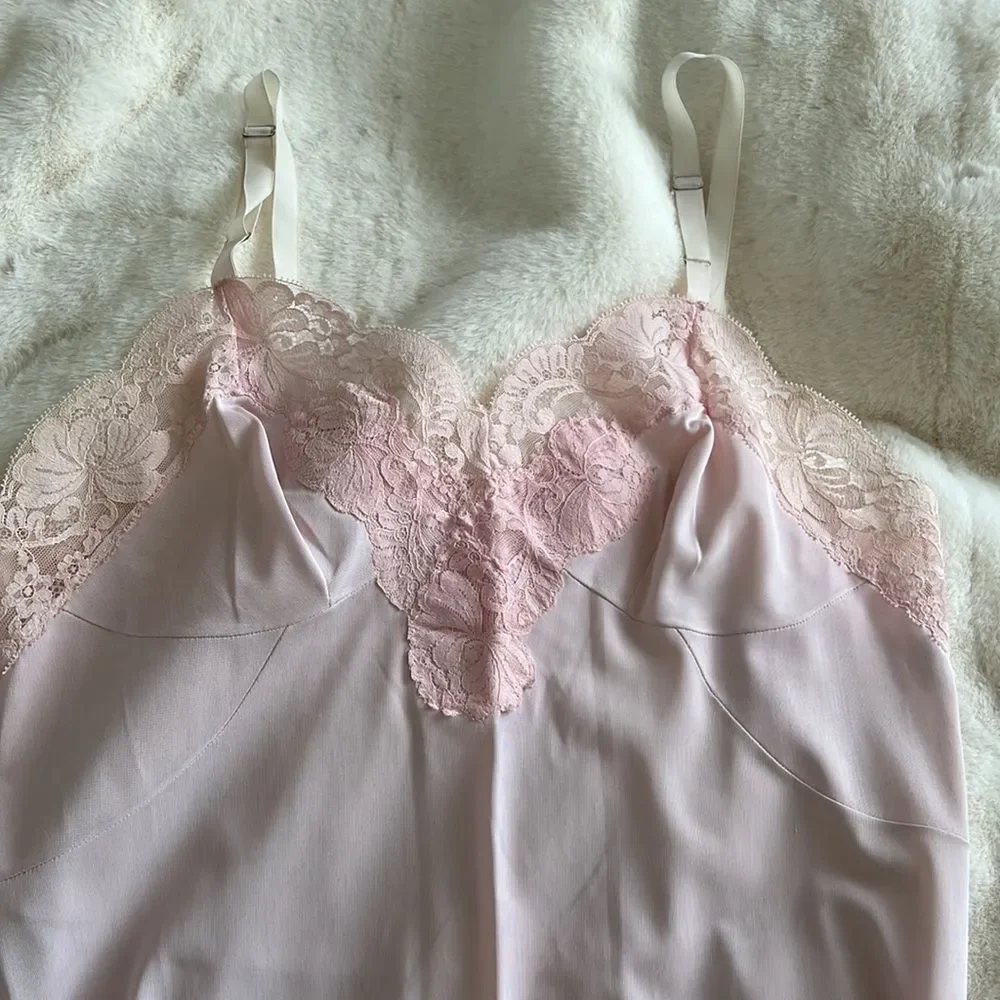 Vintage retro soft pink slip M - Picture 5 of 6
